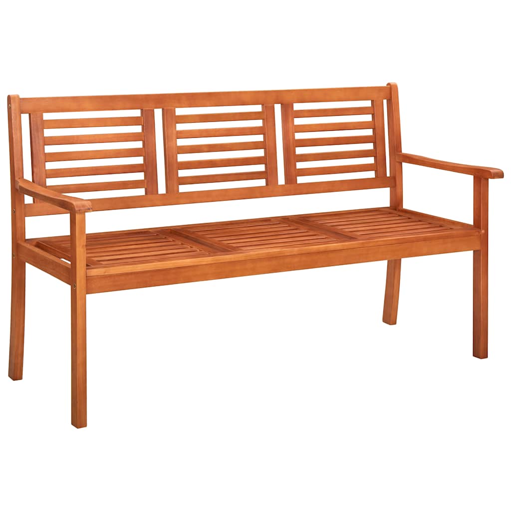 Tuinbank 3-zits met kussen 150 cm massief eucalyptushout is nu te koop bij PeponiXL, paradijselijk wonen!