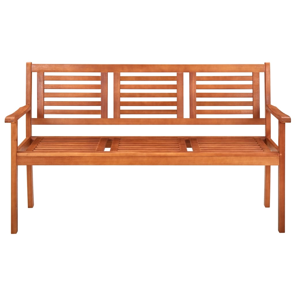 Tuinbank 3-zits met kussen 150 cm massief eucalyptushout is nu te koop bij PeponiXL, paradijselijk wonen!