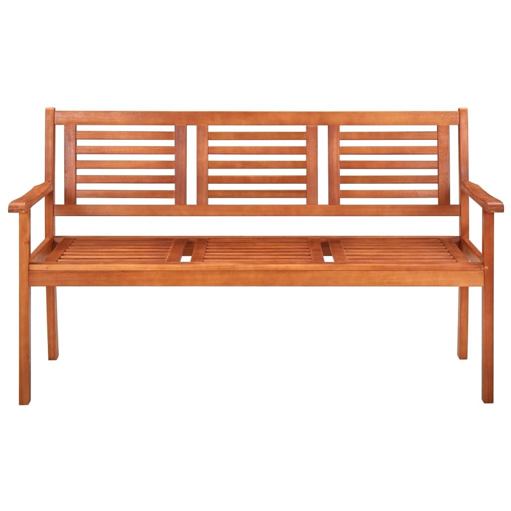 Tuinbank 3-zits met kussen 150 cm massief eucalyptushout is nu te koop bij PeponiXL, paradijselijk wonen!