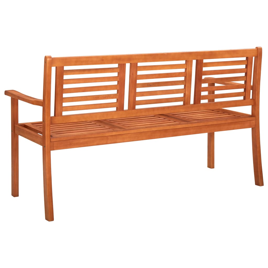 Tuinbank 3-zits met kussen 150 cm massief eucalyptushout is nu te koop bij PeponiXL, paradijselijk wonen!
