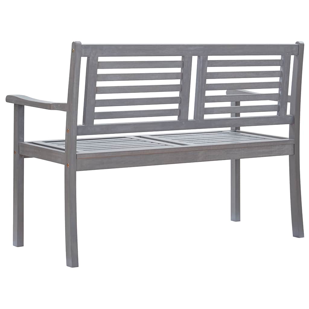Tuinbank 2-zits met kussen 120 cm eucalyptushout grijs