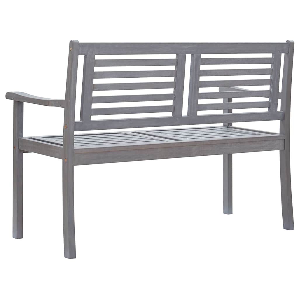 Tuinbank 2-zits met kussen 120 cm eucalyptushout grijs