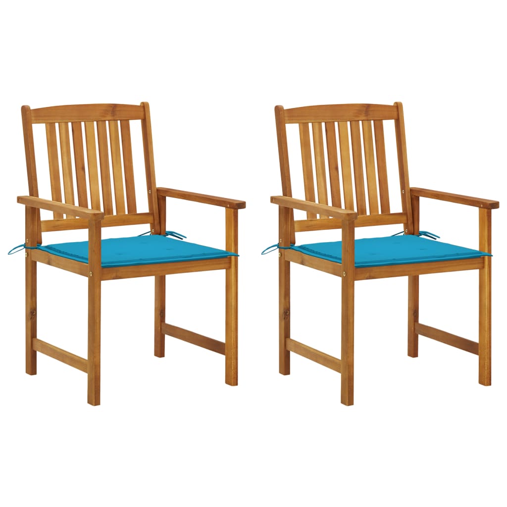 Tuinstoelen 2 st met kussens massief acaciahout is nu te koop bij PeponiXL, paradijselijk wonen!