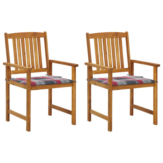 Tuinstoelen 2 st met kussens massief acaciahout is nu te koop bij PeponiXL, paradijselijk wonen!