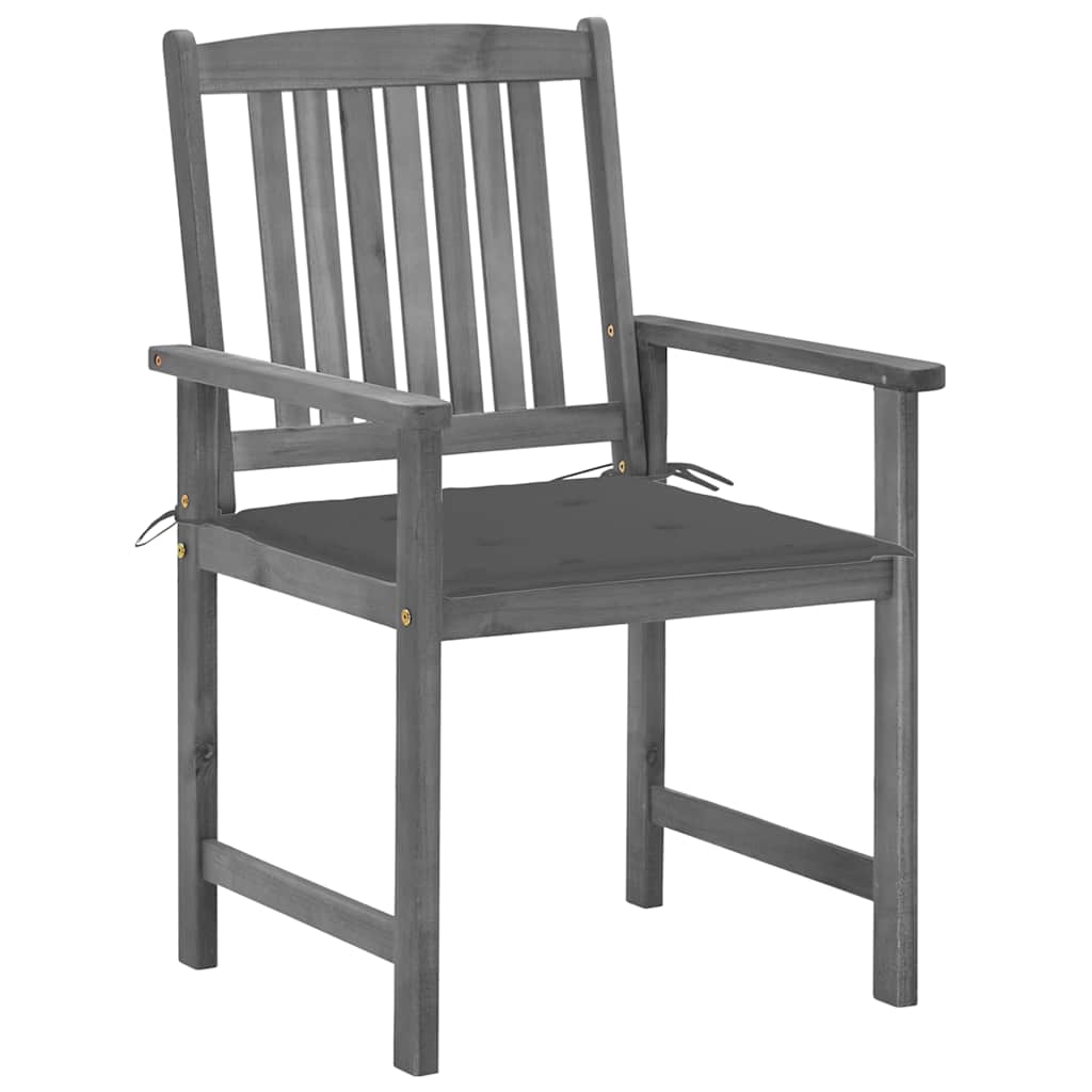 Tuinstoelen 4 st met kussens massief acaciahout grijs is nu te koop bij PeponiXL, paradijselijk wonen!