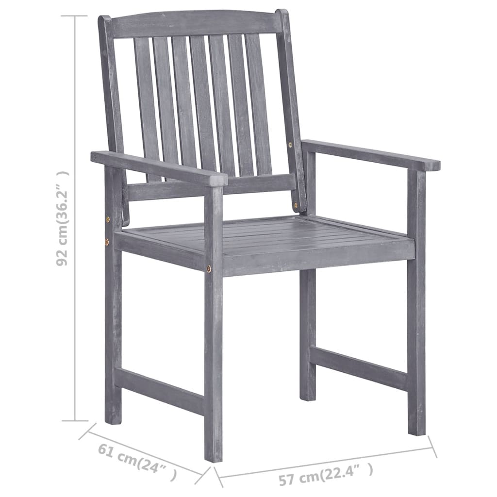 Tuinstoelen 4 st met kussens massief acaciahout grijs is nu te koop bij PeponiXL, paradijselijk wonen!