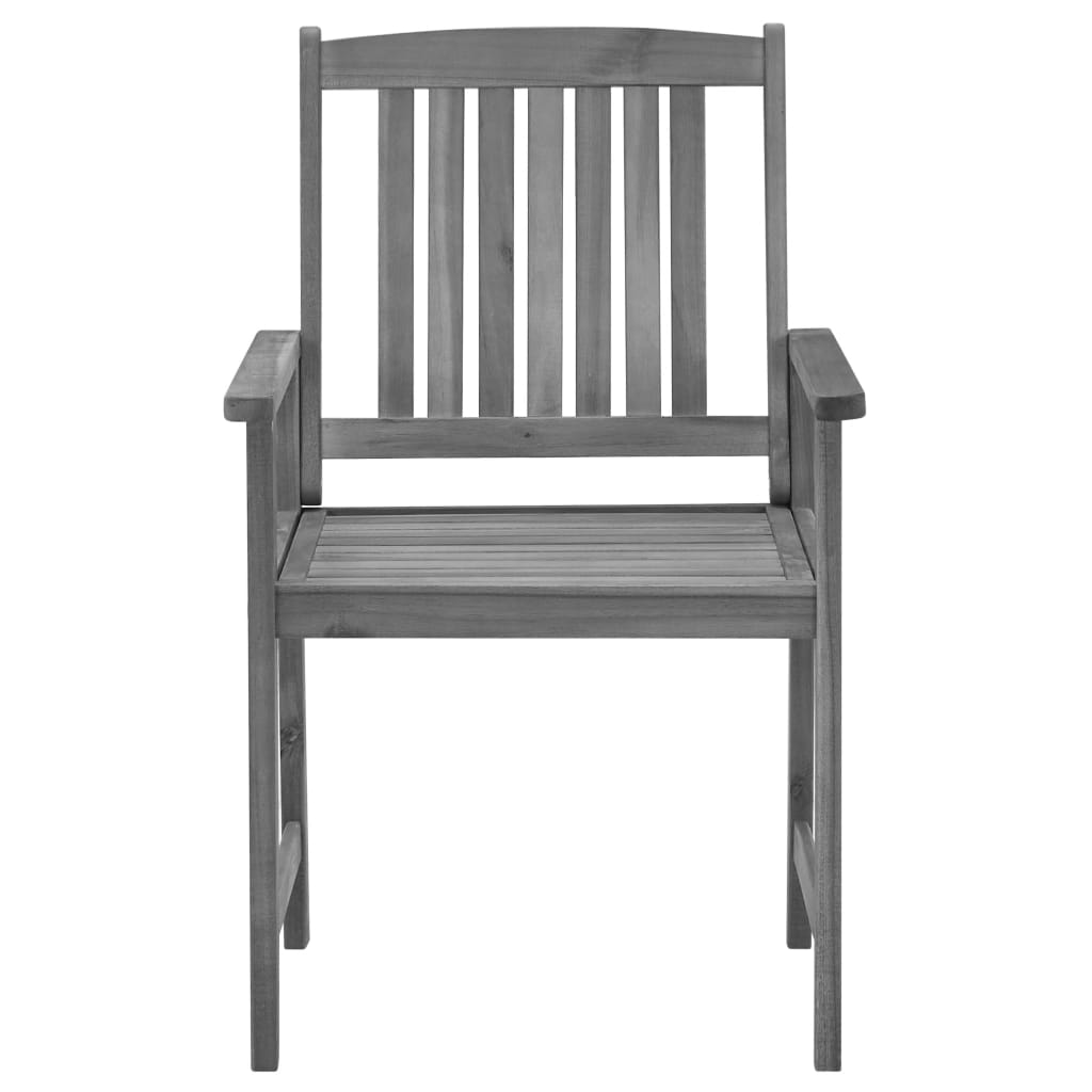 Tuinstoelen 4 st met kussens massief acaciahout grijs is nu te koop bij PeponiXL, paradijselijk wonen!