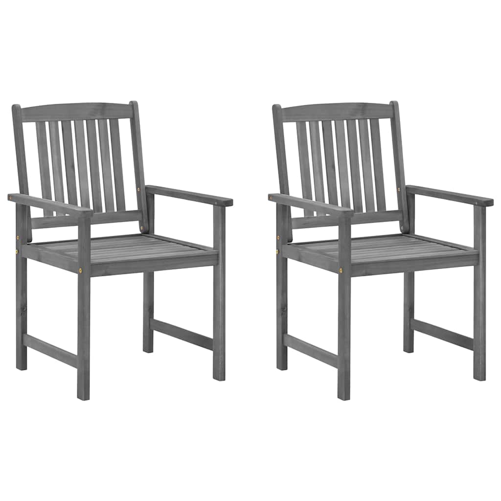 Tuinstoelen 2 st met kussens massief acaciahout grijs is nu te koop bij PeponiXL, paradijselijk wonen!