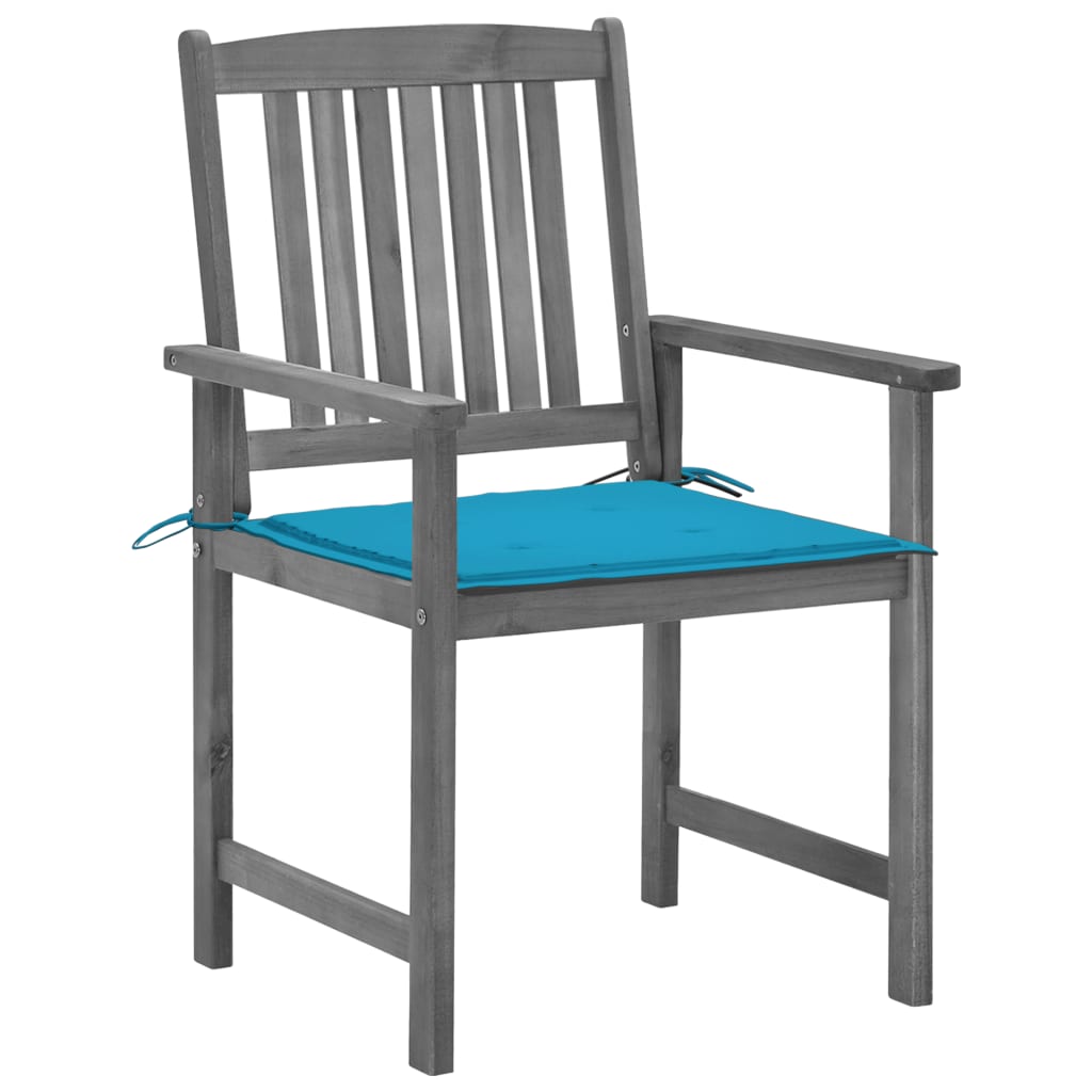 Tuinstoelen 2 st met kussens massief acaciahout grijs is nu te koop bij PeponiXL, paradijselijk wonen!