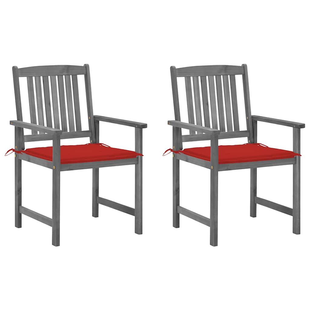 Tuinstoelen 2 st met kussens massief acaciahout grijs is nu te koop bij PeponiXL, paradijselijk wonen!