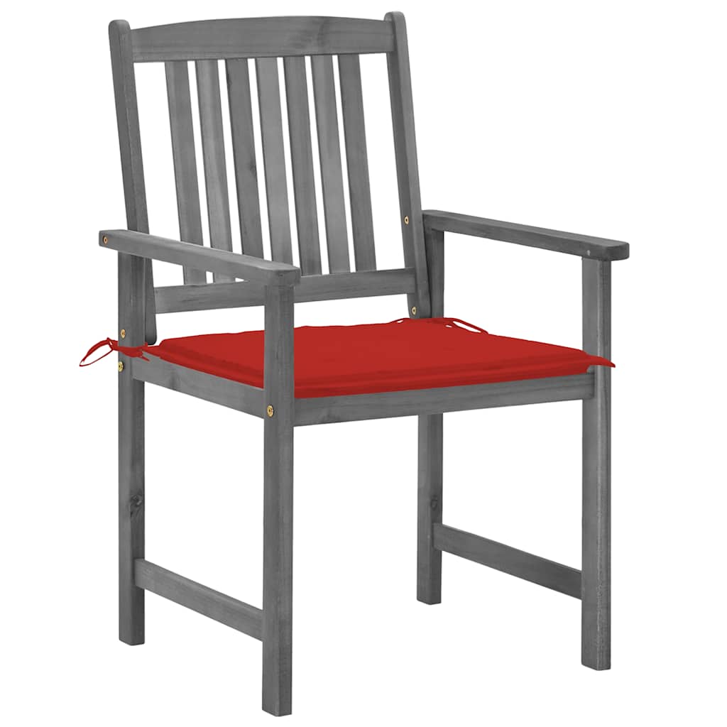 Tuinstoelen 2 st met kussens massief acaciahout grijs is nu te koop bij PeponiXL, paradijselijk wonen!