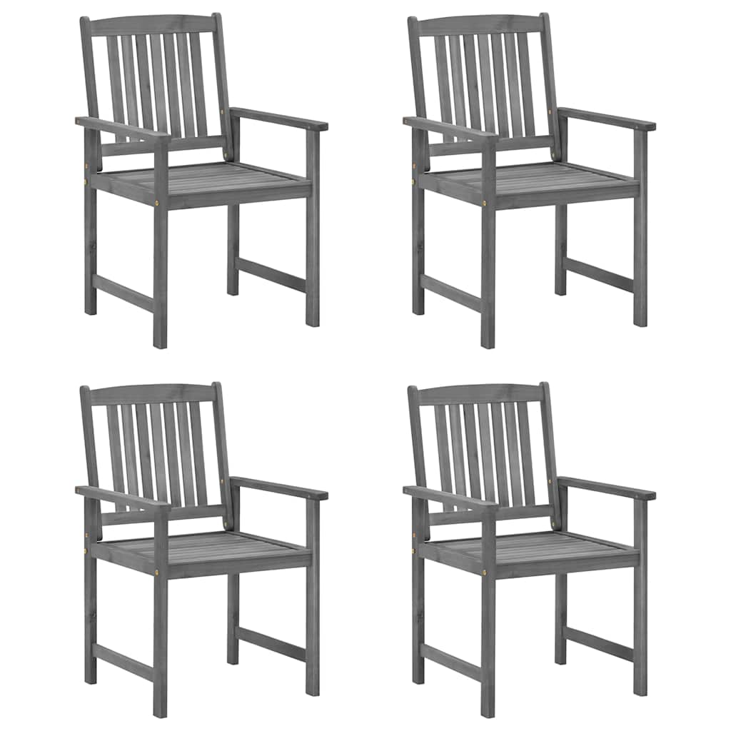 Tuinstoelen 4 st met kussens massief acaciahout grijs is nu te koop bij PeponiXL, paradijselijk wonen!