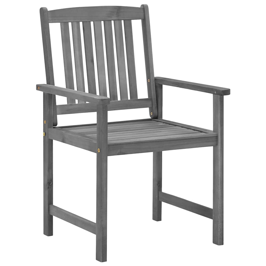Tuinstoelen 4 st met kussens massief acaciahout grijs is nu te koop bij PeponiXL, paradijselijk wonen!