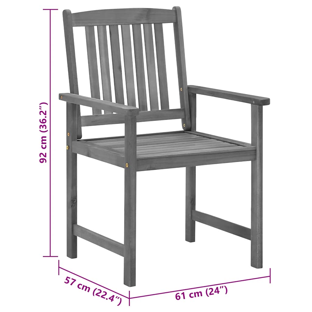 Tuinstoelen 4 st met kussens massief acaciahout grijs is nu te koop bij PeponiXL, paradijselijk wonen!