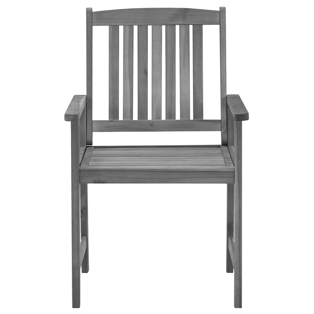 Tuinstoelen 4 st met kussens massief acaciahout grijs is nu te koop bij PeponiXL, paradijselijk wonen!