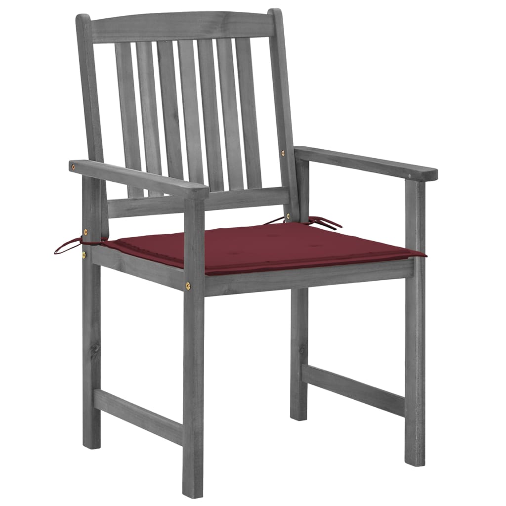 Tuinstoelen 4 st met kussens massief acaciahout grijs is nu te koop bij PeponiXL, paradijselijk wonen!