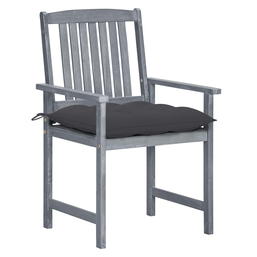 Tuinstoelen 2 st met kussens massief acaciahout grijs is nu te koop bij PeponiXL, paradijselijk wonen!