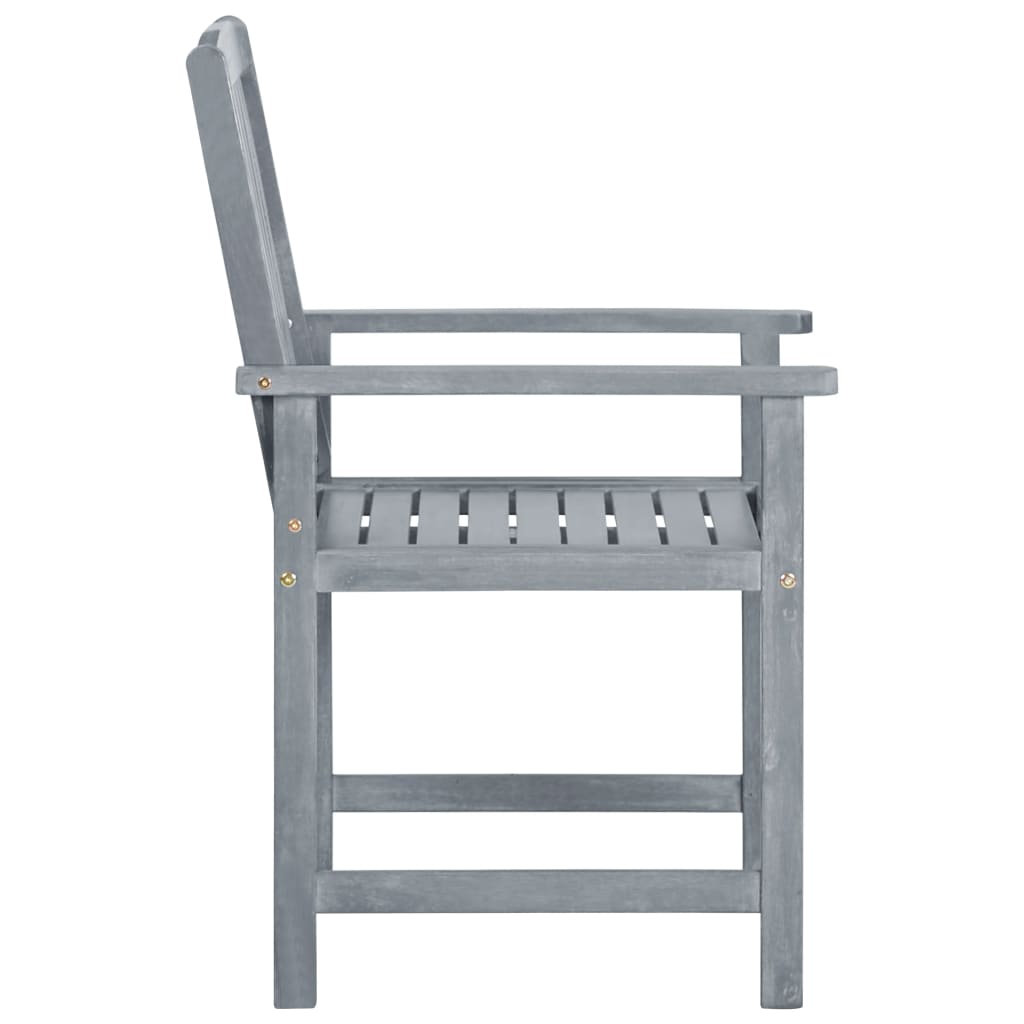Tuinstoelen 4 st met kussens massief acaciahout grijs is nu te koop bij PeponiXL, paradijselijk wonen!