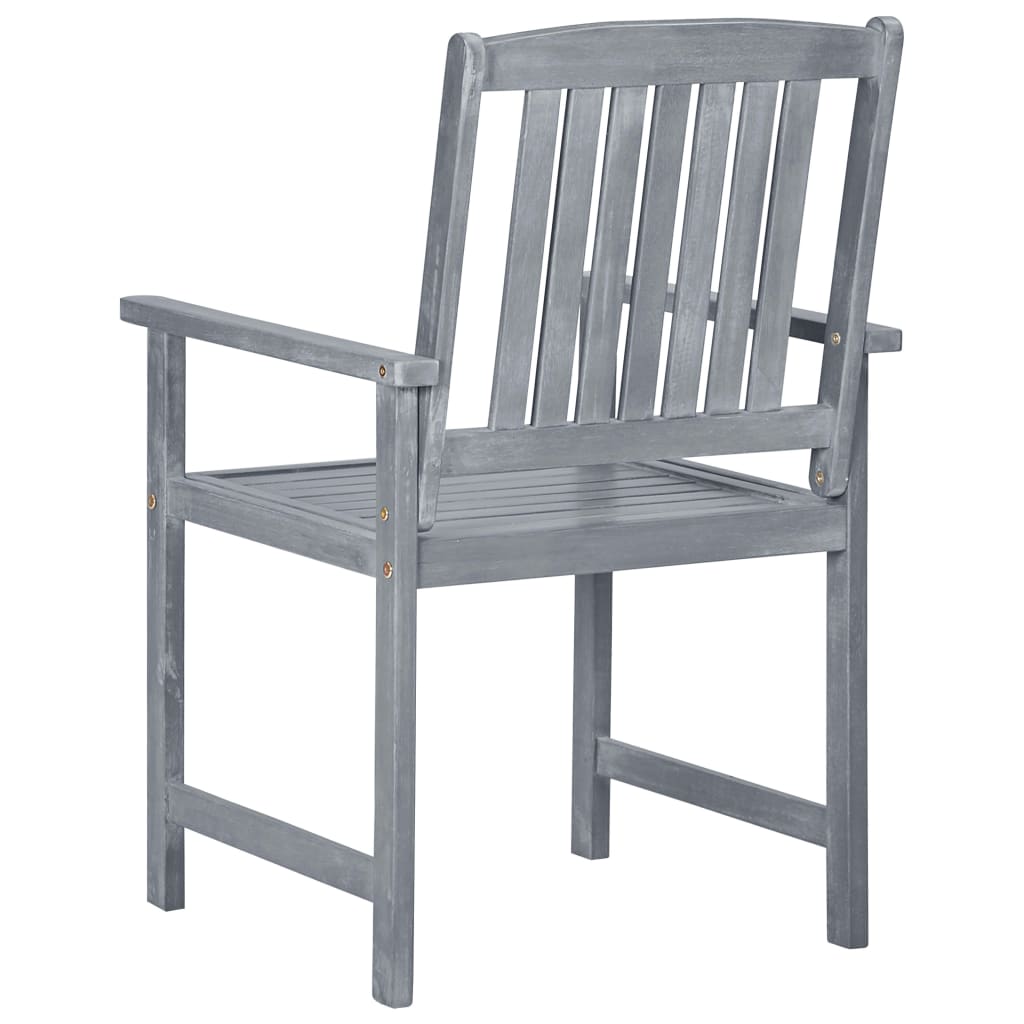 Tuinstoelen 4 st met kussens massief acaciahout grijs is nu te koop bij PeponiXL, paradijselijk wonen!