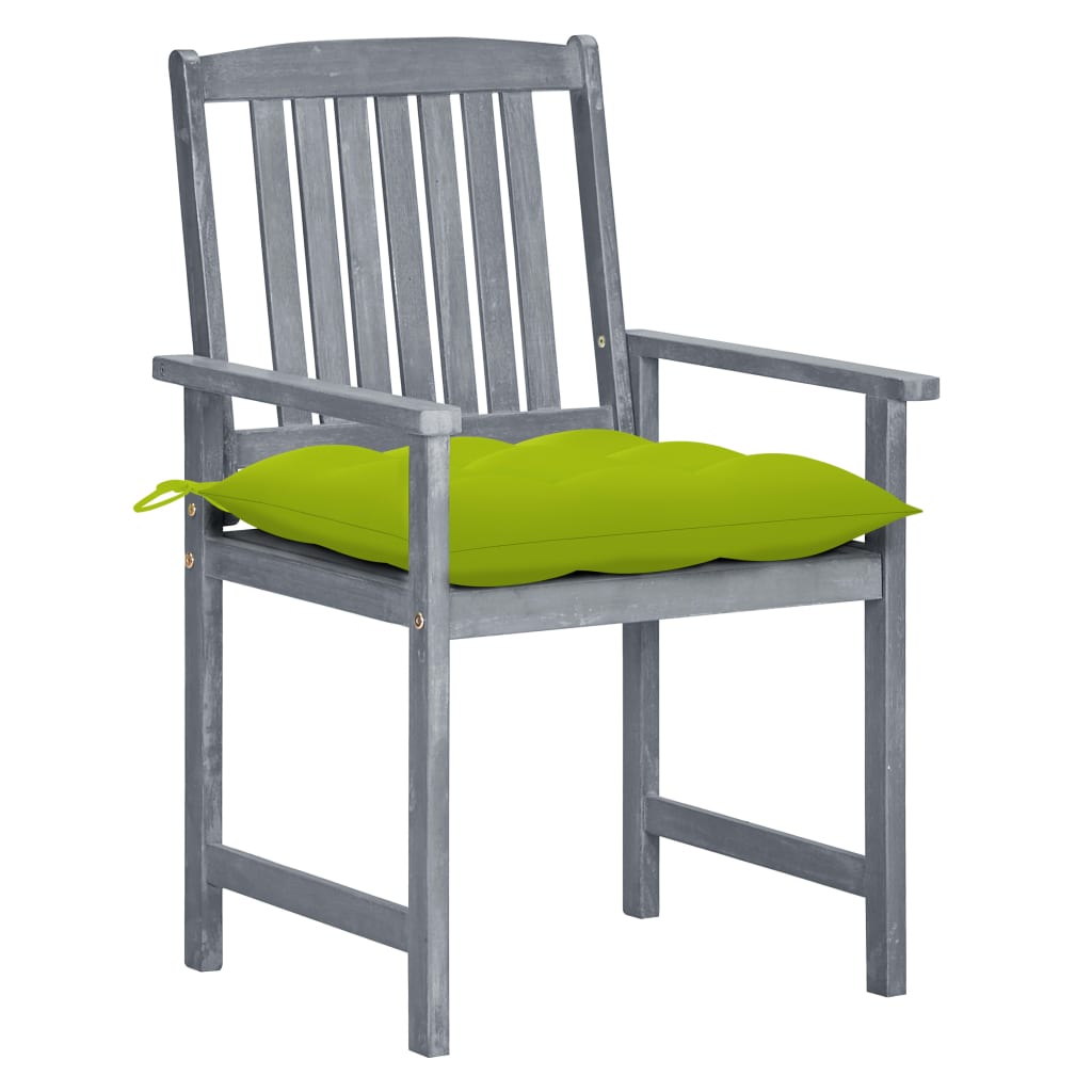 Tuinstoelen 4 st met kussens massief acaciahout grijs is nu te koop bij PeponiXL, paradijselijk wonen!