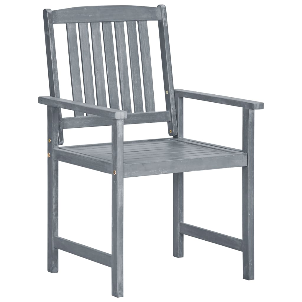 Tuinstoelen 4 st met kussens massief acaciahout grijs is nu te koop bij PeponiXL, paradijselijk wonen!