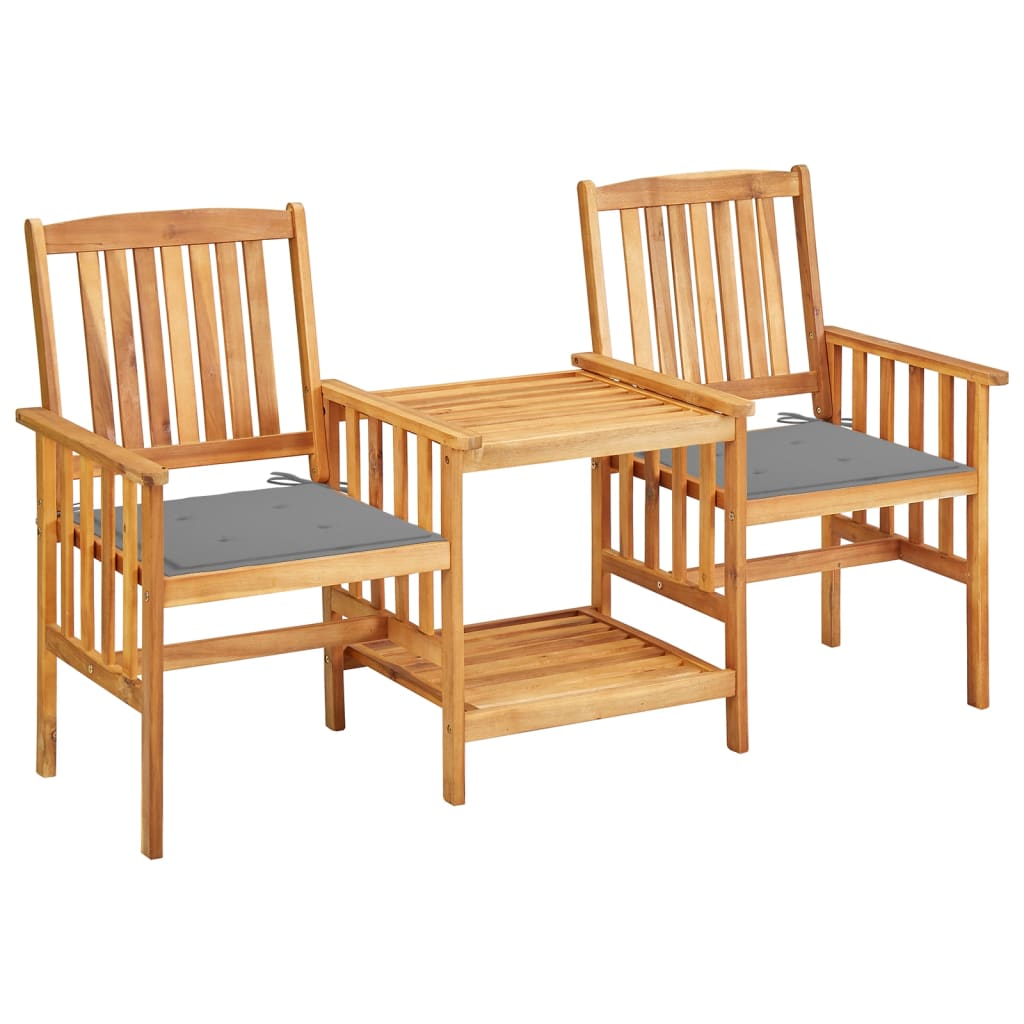 Tuinstoelen met tafeltje en kussens massief acaciahout is nu te koop bij PeponiXL, paradijselijk wonen!