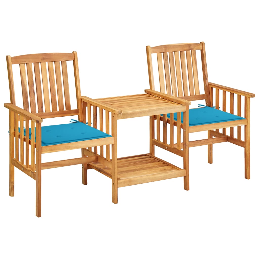 Tuinstoelen met tafeltje en kussens massief acaciahout is nu te koop bij PeponiXL, paradijselijk wonen!