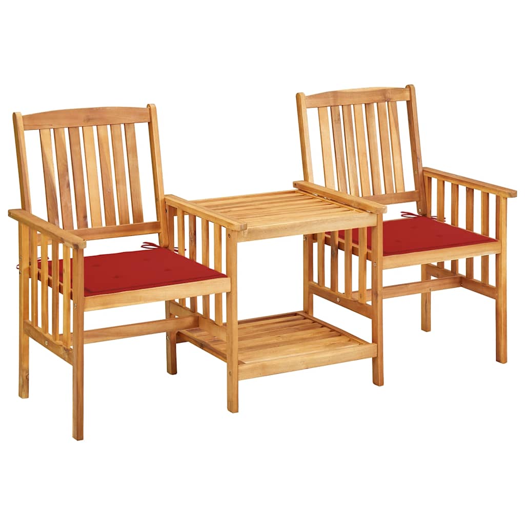 Tuinstoelen met tafeltje en kussens massief acaciahout is nu te koop bij PeponiXL, paradijselijk wonen!