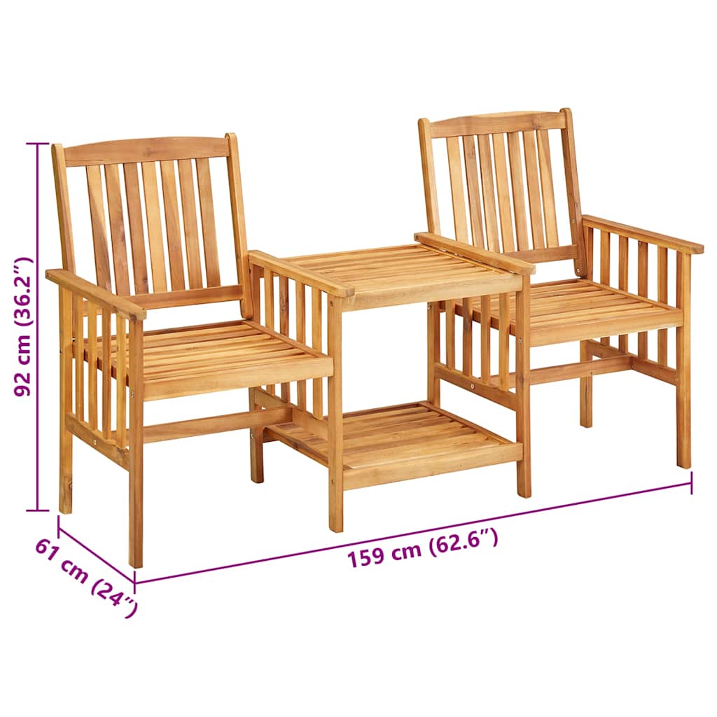 Tuinstoelen met tafeltje en kussens massief acaciahout is nu te koop bij PeponiXL, paradijselijk wonen!