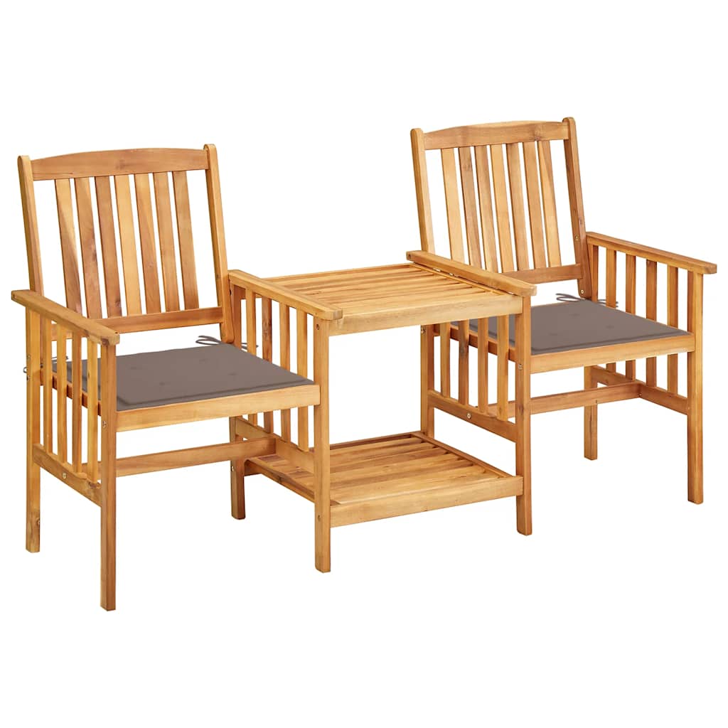 Tuinstoelen met tafeltje en kussens massief acaciahout is nu te koop bij PeponiXL, paradijselijk wonen!