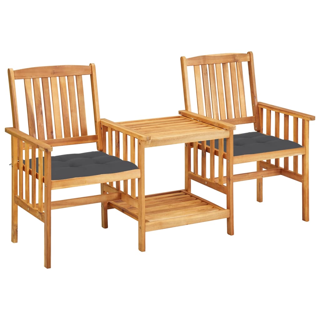 Tuinstoelen met tafeltje en kussens massief acaciahout is nu te koop bij PeponiXL, paradijselijk wonen!