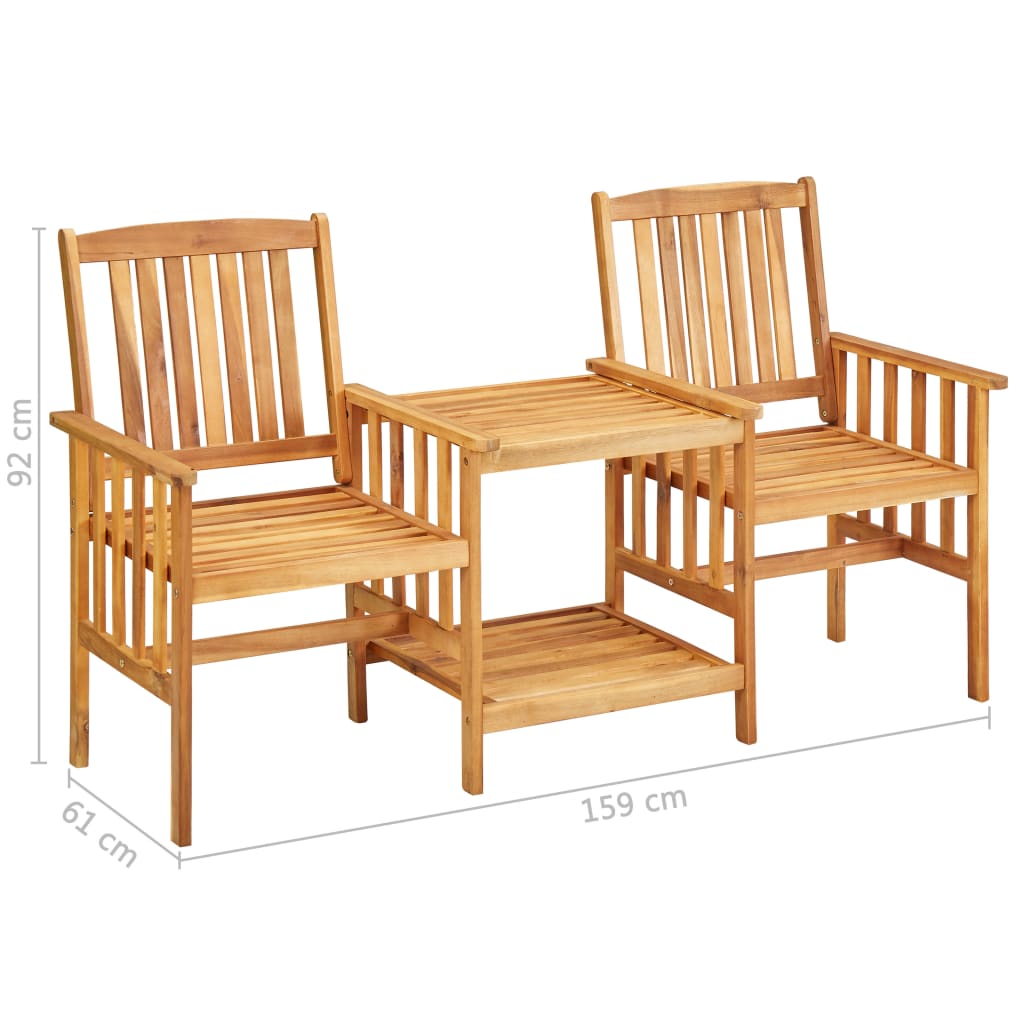 Tuinstoelen met tafeltje en kussens massief acaciahout is nu te koop bij PeponiXL, paradijselijk wonen!