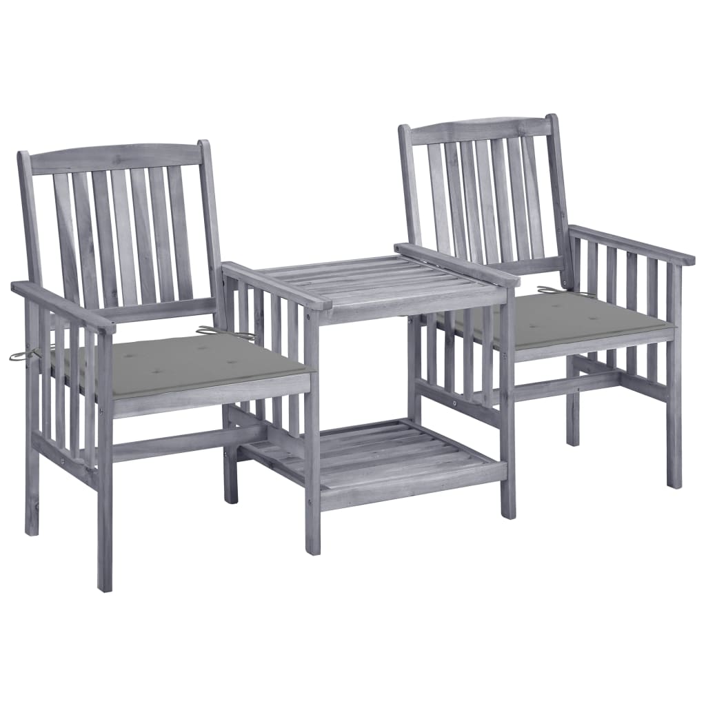 Tuinstoelen met tafeltje en kussens massief acaciahout is nu te koop bij PeponiXL, paradijselijk wonen!