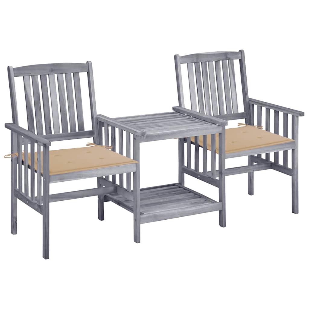 Tuinstoelen met tafeltje en kussens massief acaciahout is nu te koop bij PeponiXL, paradijselijk wonen!