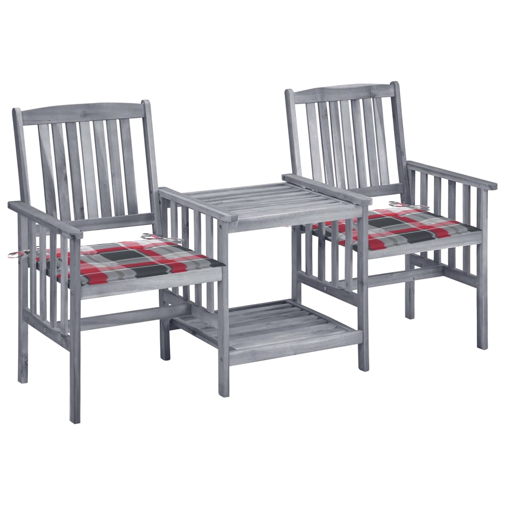 Tuinstoelen met tafeltje en kussens massief acaciahout is nu te koop bij PeponiXL, paradijselijk wonen!