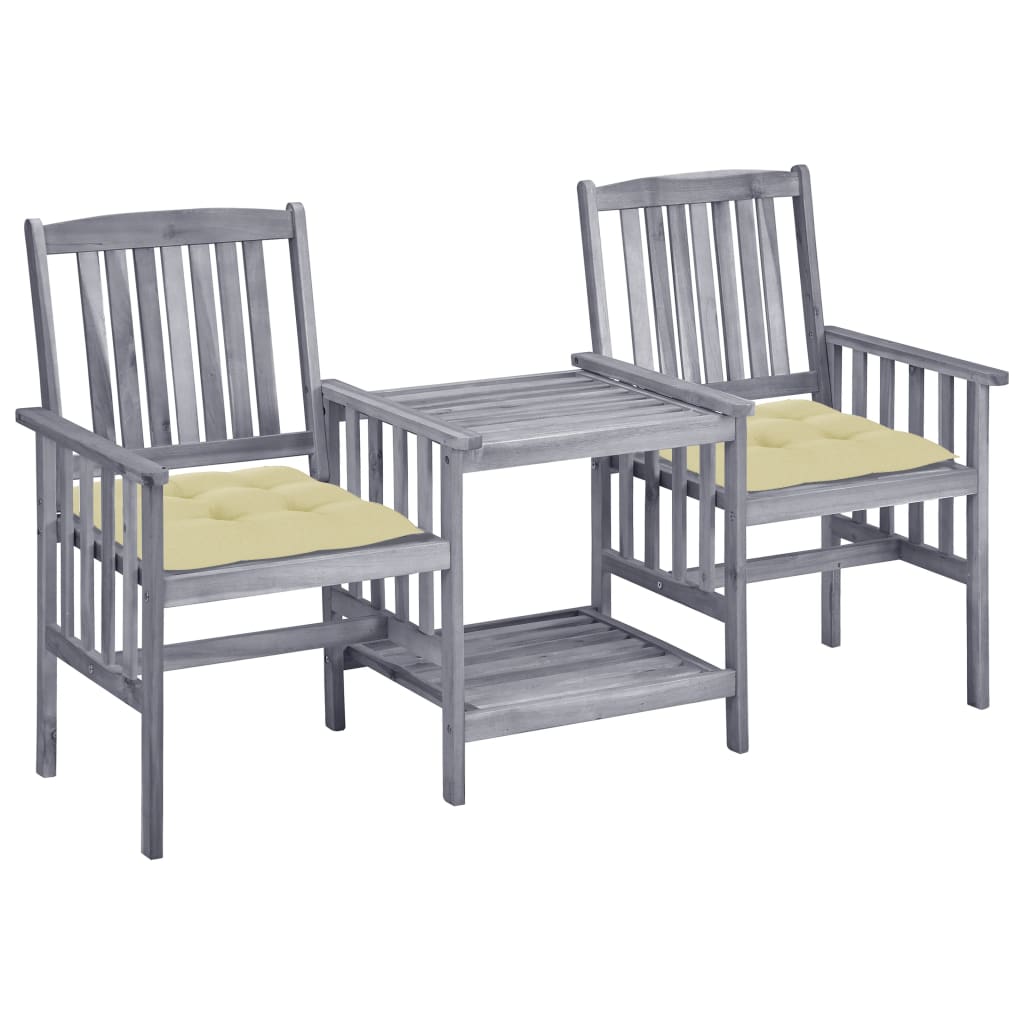 Tuinstoelen met tafeltje en kussens massief acaciahout is nu te koop bij PeponiXL, paradijselijk wonen!