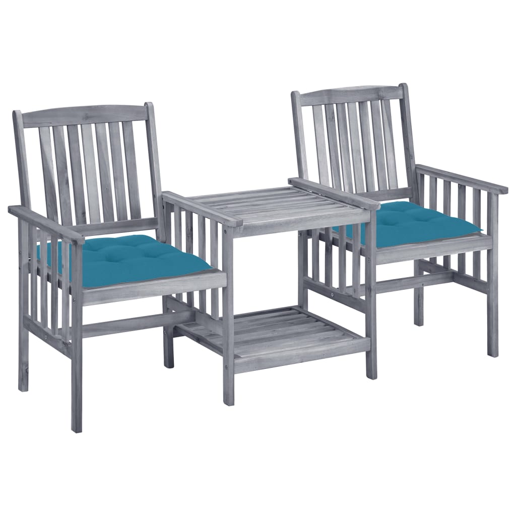 Tuinstoelen met tafeltje en kussens massief acaciahout is nu te koop bij PeponiXL, paradijselijk wonen!