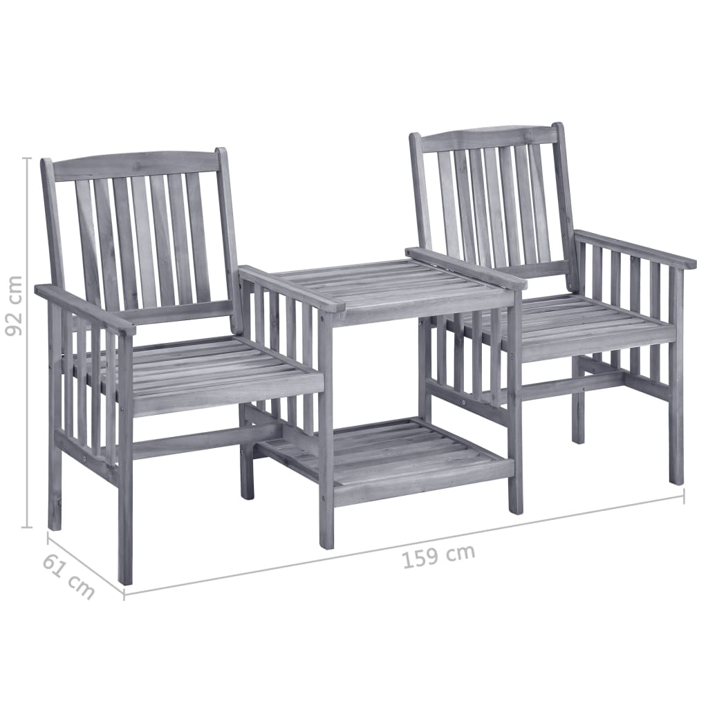 Tuinstoelen met tafeltje en kussens massief acaciahout is nu te koop bij PeponiXL, paradijselijk wonen!