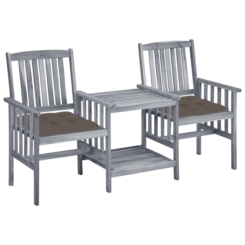 Tuinstoelen met tafeltje en kussens massief acaciahout is nu te koop bij PeponiXL, paradijselijk wonen!