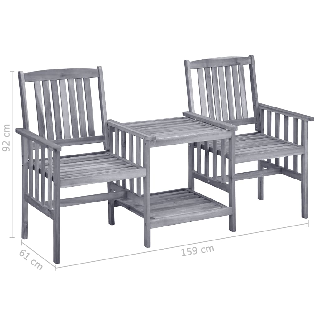 Tuinstoelen met tafeltje en kussens massief acaciahout is nu te koop bij PeponiXL, paradijselijk wonen!
