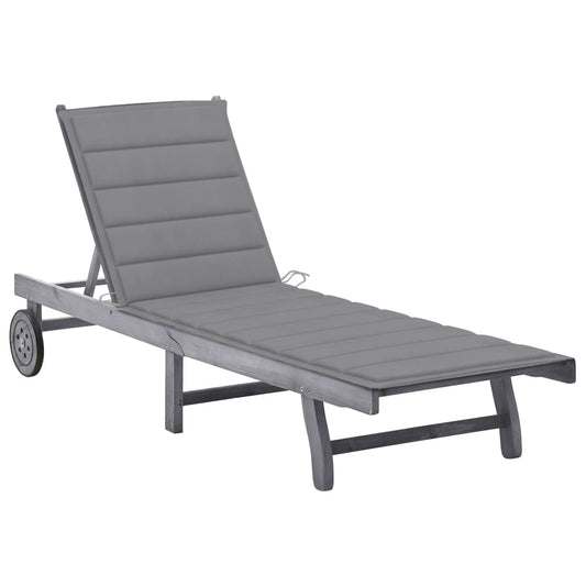 Ligbed met kussen massief acaciahout grijs is nu te koop bij PeponiXL, paradijselijk wonen!