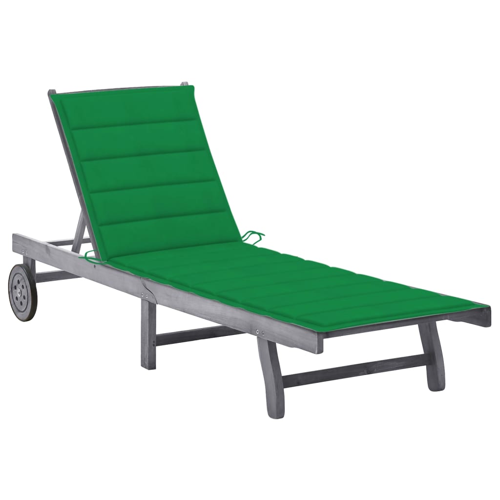 Ligbed met kussen massief acaciahout grijs is nu te koop bij PeponiXL, paradijselijk wonen!