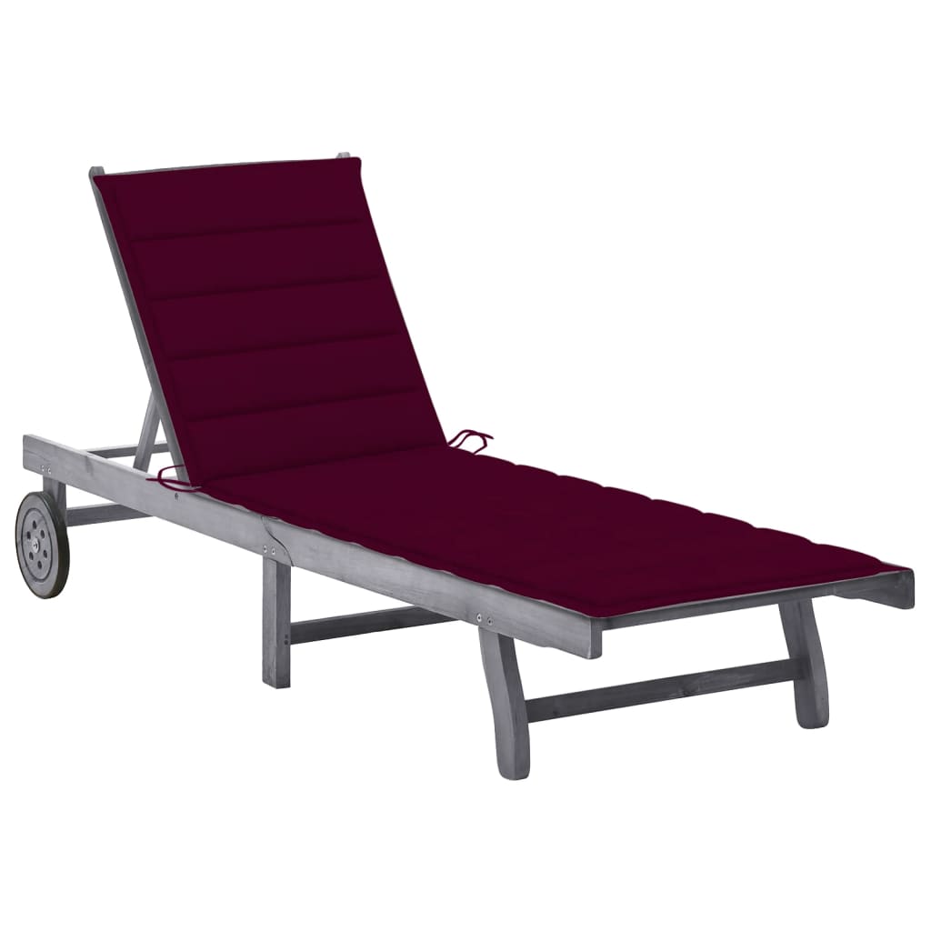 Ligbed met kussen massief acaciahout grijs is nu te koop bij PeponiXL, paradijselijk wonen!