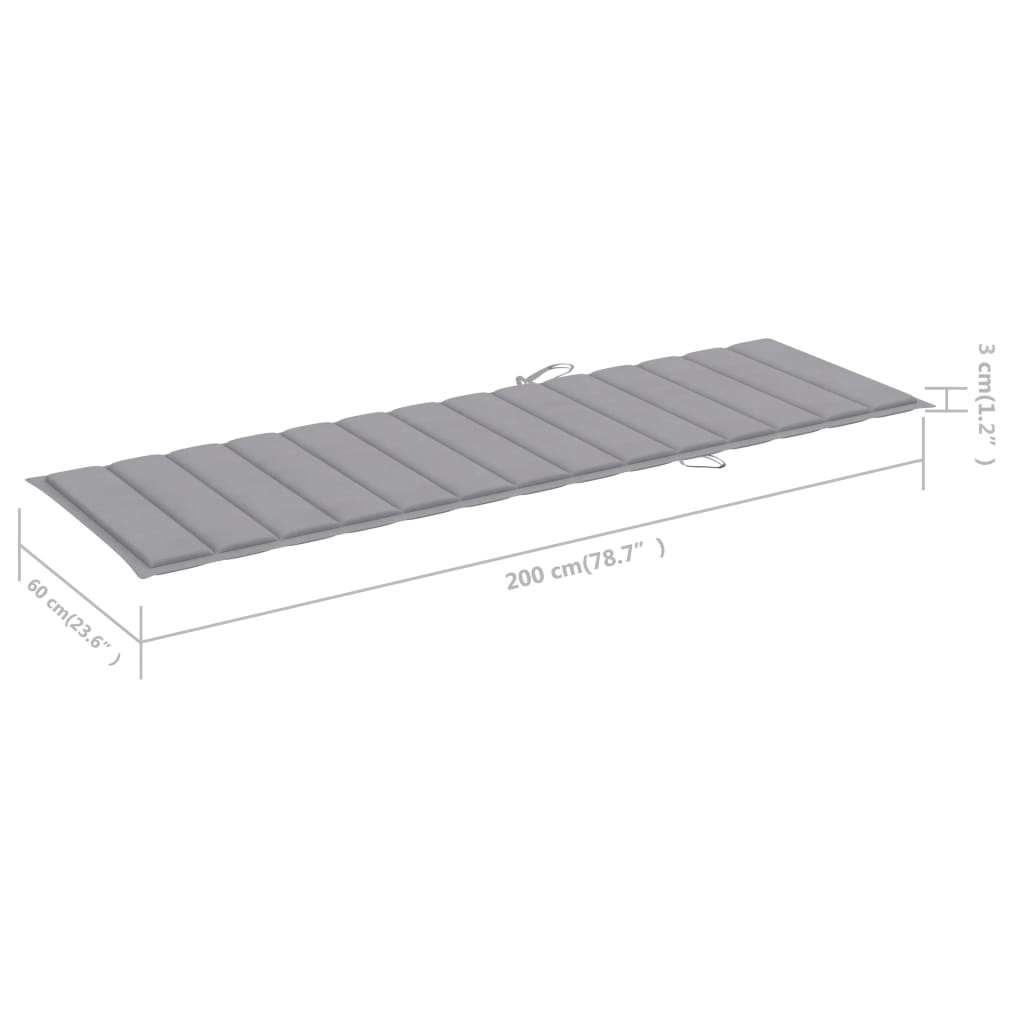 Ligbed 2-persoons met kussens massief acaciahout grijs is nu te koop bij PeponiXL, paradijselijk wonen!