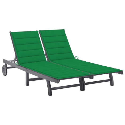 Ligbed 2-persoons met kussens massief acaciahout grijs is nu te koop bij PeponiXL, paradijselijk wonen!
