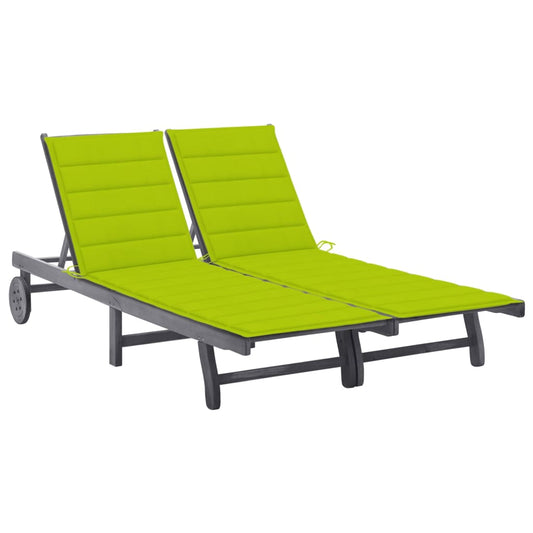 Ligbed 2-persoons met kussens massief acaciahout grijs is nu te koop bij PeponiXL, paradijselijk wonen!