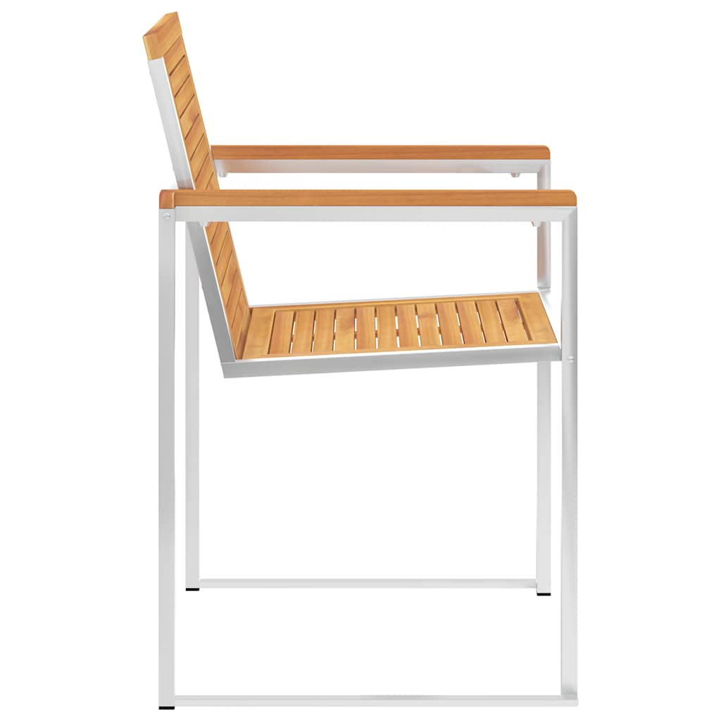 Tuinstoelen 2 st met kussens massief teakhout en staal is nu te koop bij PeponiXL, paradijselijk wonen!