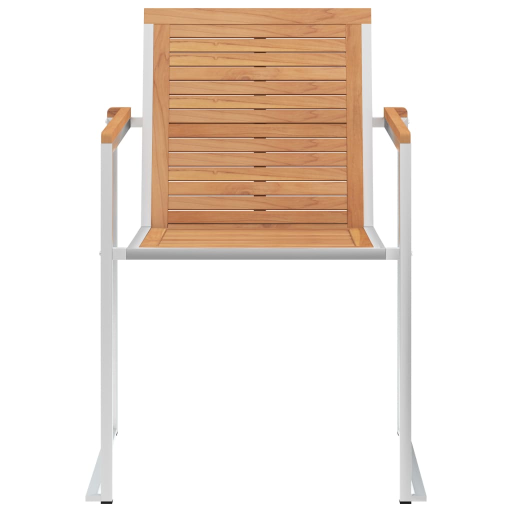 Tuinstoelen 2 st met kussens massief teakhout en staal is nu te koop bij PeponiXL, paradijselijk wonen!