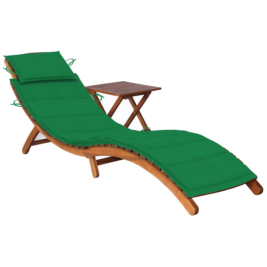 Ligbed met tafeltje en kussen massief acaciahout is nu te koop bij PeponiXL, paradijselijk wonen!
