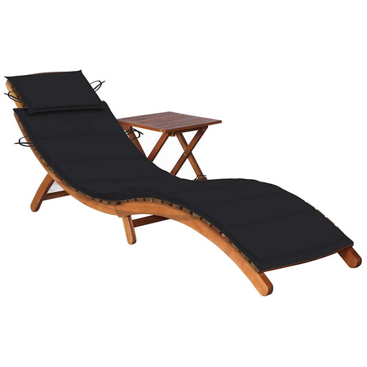 Ligbed met tafeltje en kussen massief acaciahout is nu te koop bij PeponiXL, paradijselijk wonen!